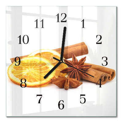 Square kitchen clock Vanilla with lemon