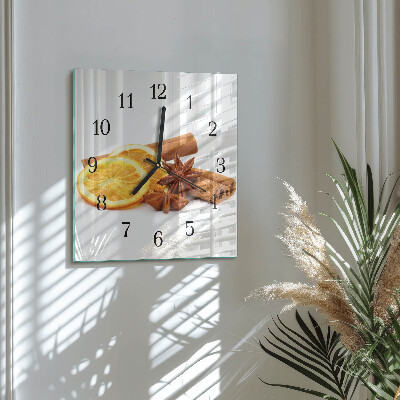 Square kitchen clock Vanilla with lemon