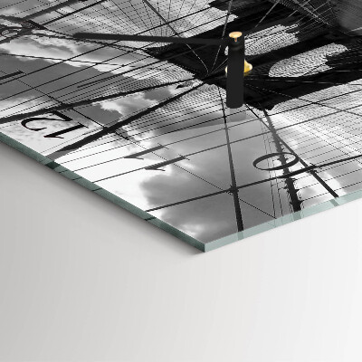 Glass wall clock square Bridge