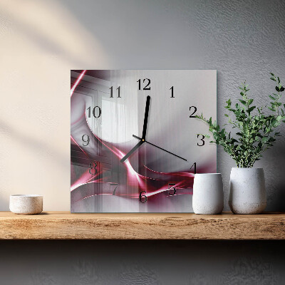Glass wall clock square Abstraction