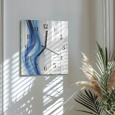 Glass clock square Abstract smoke