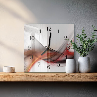 Square wall clock Abstract lines