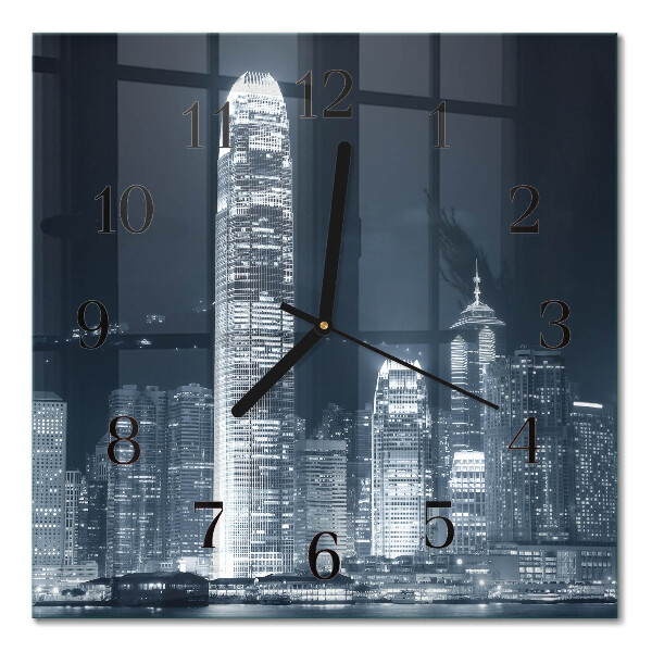 Glass clock square Horizon