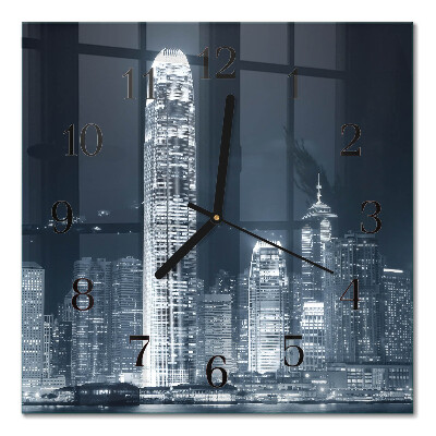 Glass clock square Horizon