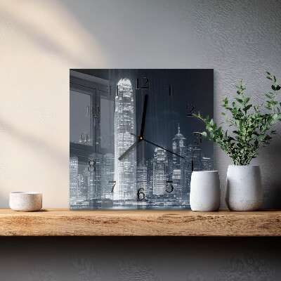Glass clock square Horizon