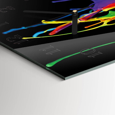Glass wall clock square Color