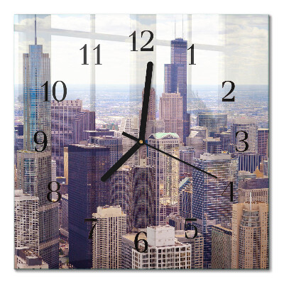 Glass wall clock square Horizon