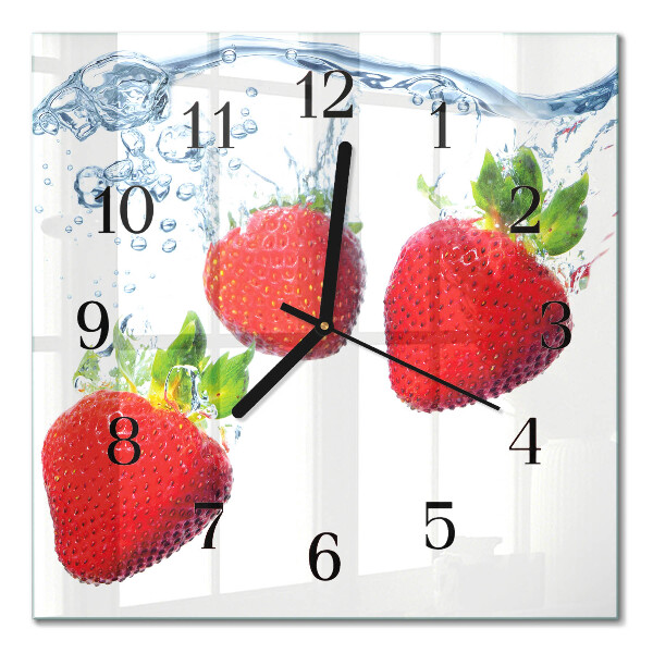 Square wall clock Strawberries