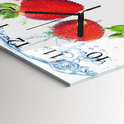 Square wall clock Strawberries