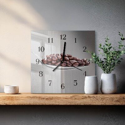 Glass wall clock square A spoonful of coffee