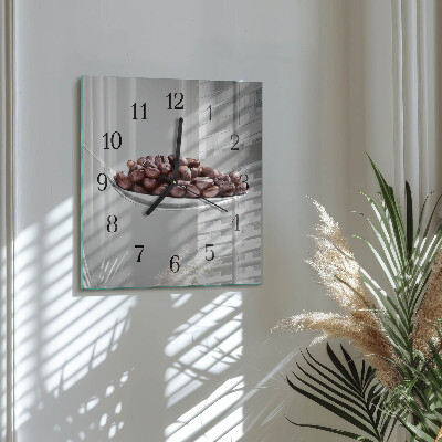 Glass wall clock square A spoonful of coffee