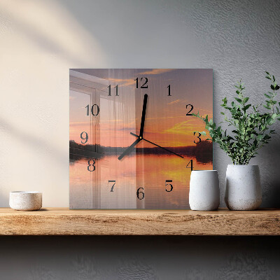 Square wall clock Sunset