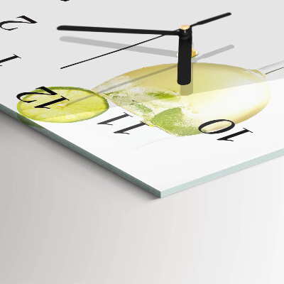 Glass wall clock square Calcium carbonate