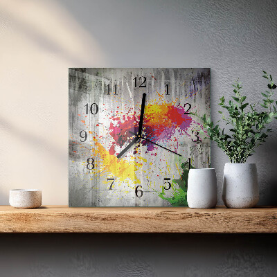 Square wall clock Stains