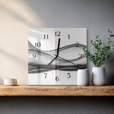 Glass wall clock square Abstraction