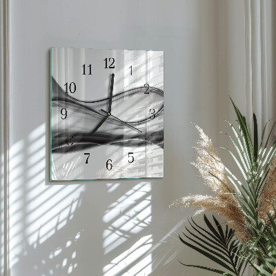 Glass wall clock square Abstraction