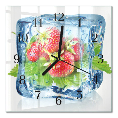 Square kitchen clock Strawberry ice cream