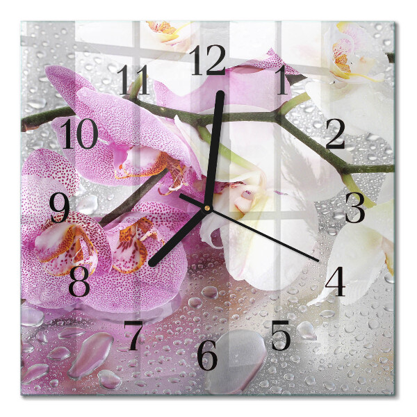 Square wall clock Orchid