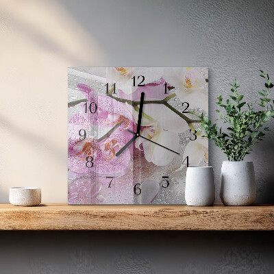 Square wall clock Orchid