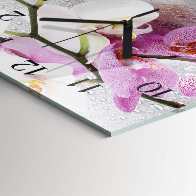 Square wall clock Orchid