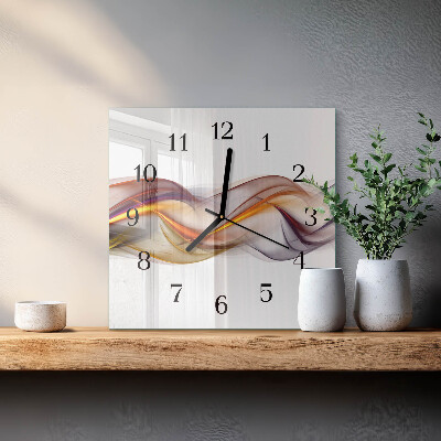 Glass wall clock square Abstraction