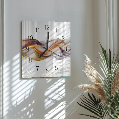 Glass wall clock square Abstraction