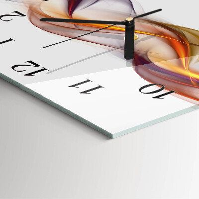 Glass wall clock square Abstraction