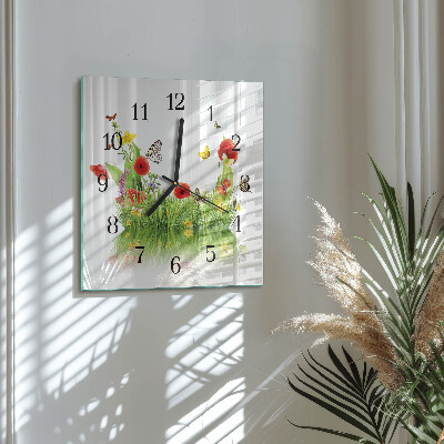 Square kitchen clock Meadow