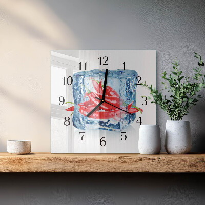Square wall clock Chili with ice cream