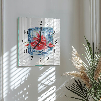 Square wall clock Chili with ice cream