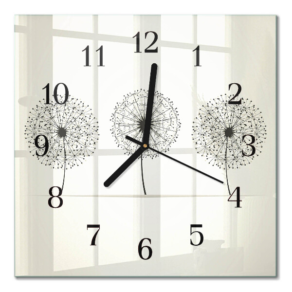 Glass wall clock square Abstraction