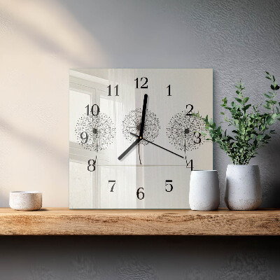 Glass wall clock square Abstraction