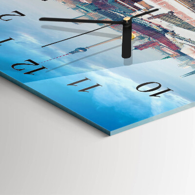 Square kitchen clock Winter city