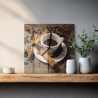 Square wall clock Cinnamon coffee