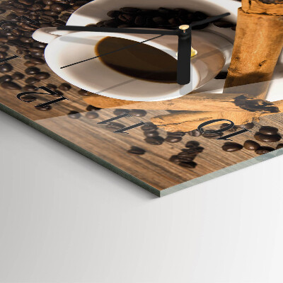 Square wall clock Cinnamon coffee