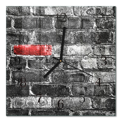 Glass clock square Brick