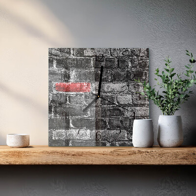 Glass clock square Brick