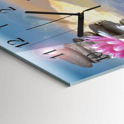 Square wall clock Stones in the water