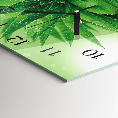Glass wall clock square Aloe