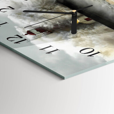 Glass clock square Storm