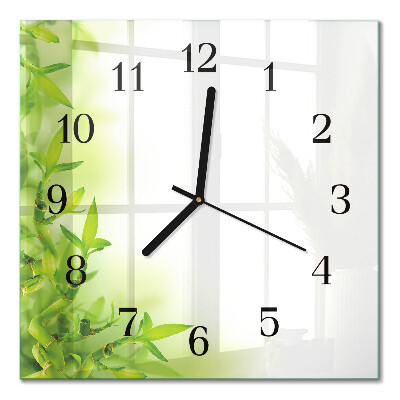 Glass wall clock square Nature