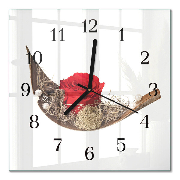 Square kitchen clock Rose