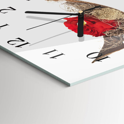 Square kitchen clock Rose