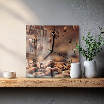 Square wall clock Coffee beans
