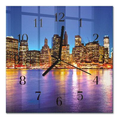 Glass wall clock square Horizon