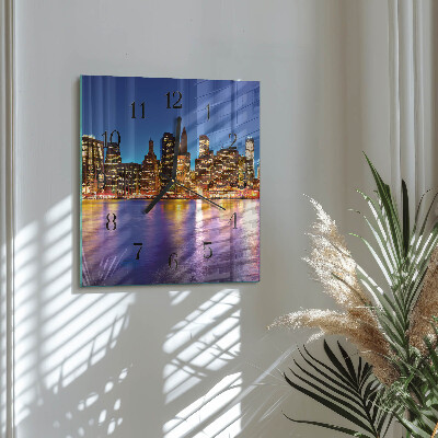 Glass wall clock square Horizon