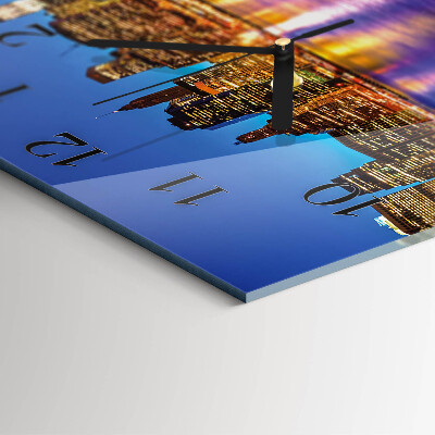 Glass wall clock square Horizon