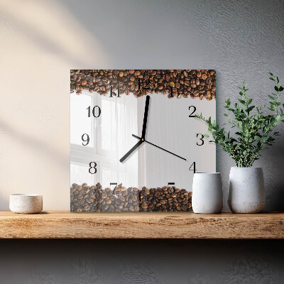 Square kitchen clock Coffee beans