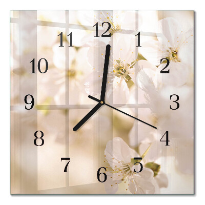 Square wall clock Flowers