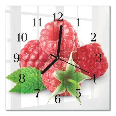 Square wall clock Raspberries